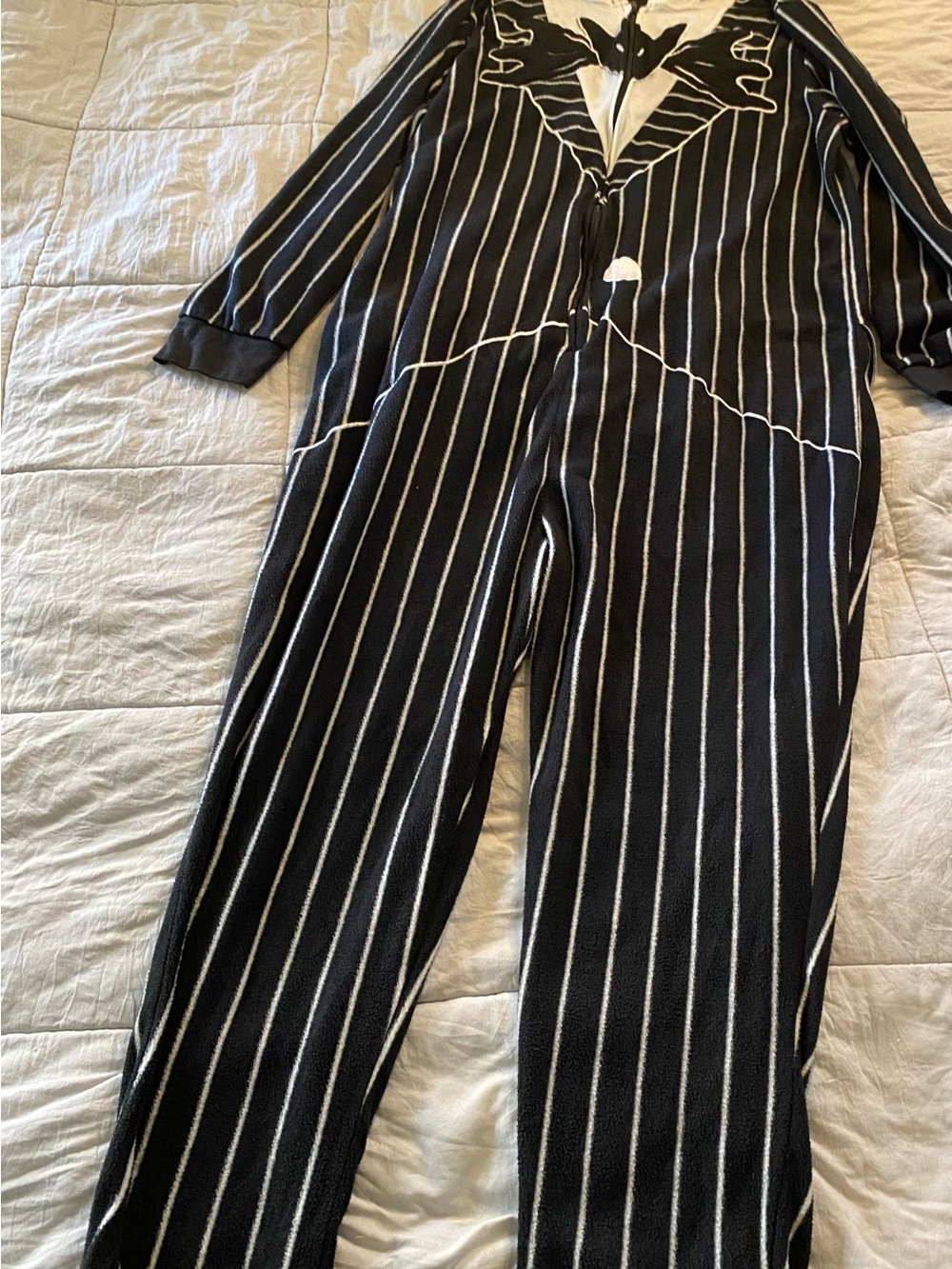 Disney Jack Skellington Black and White Pinstripe Onesie